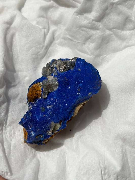 Azurite with Calcite from the DR of Congo