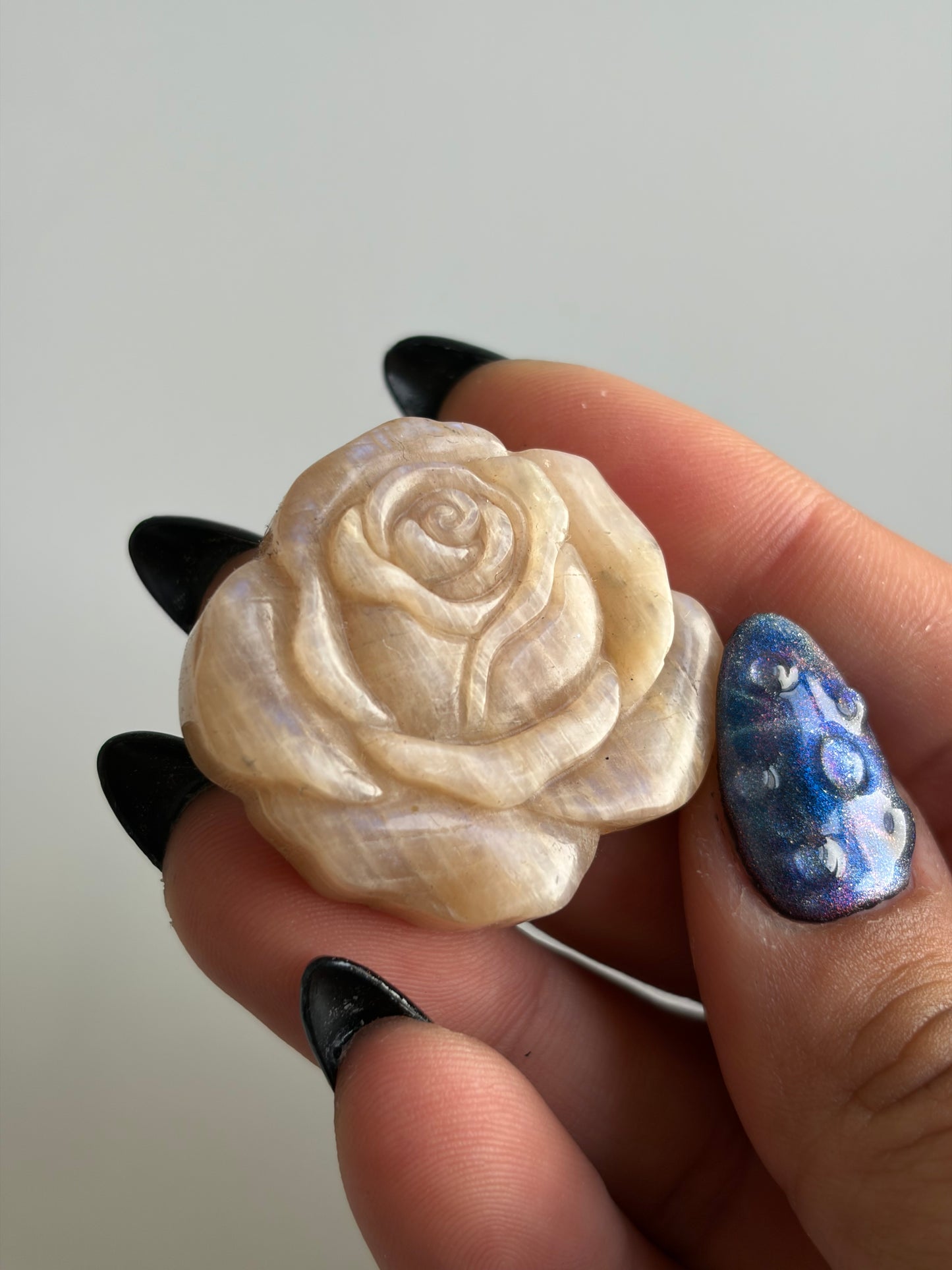 Peach Moonstone Rose Carving - Choose Your Own