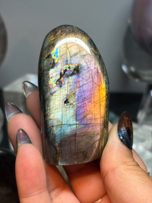 Labradorite Freeform w/ Silver and Sunset Flash from Madagascar - DISCOUNTED