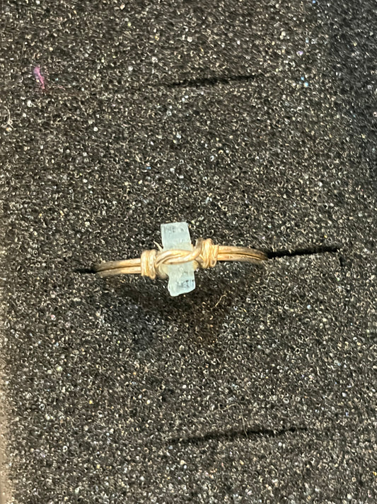 Hand-wrapped Aquamarine Ring