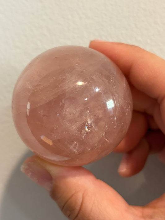 Double Star Rose Quartz Sphere
