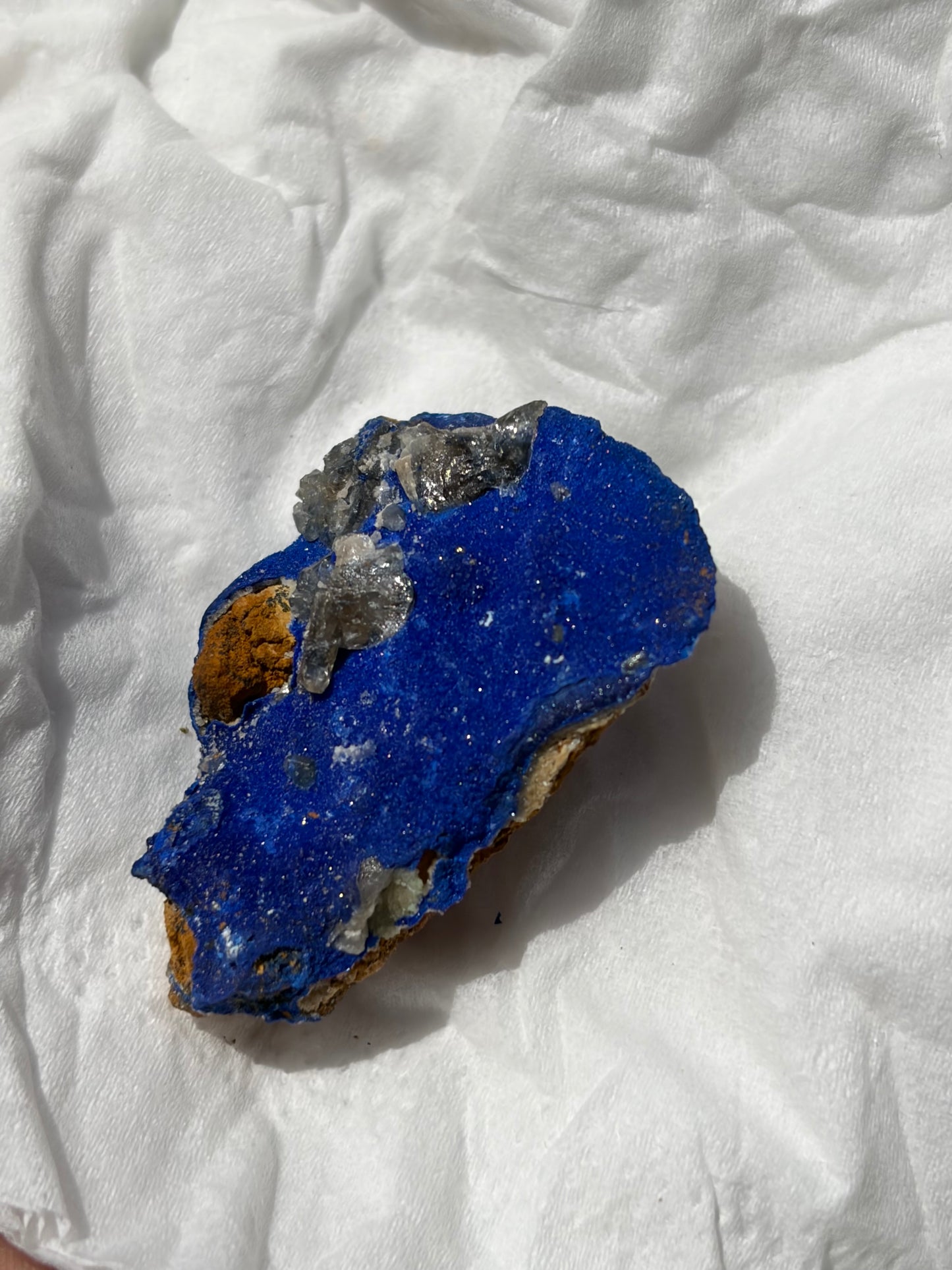 Azurite with Calcite from the DR of Congo