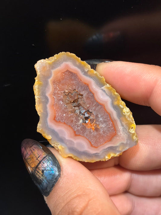 Red and Pink Laguna Agate w/ Quartz Cave