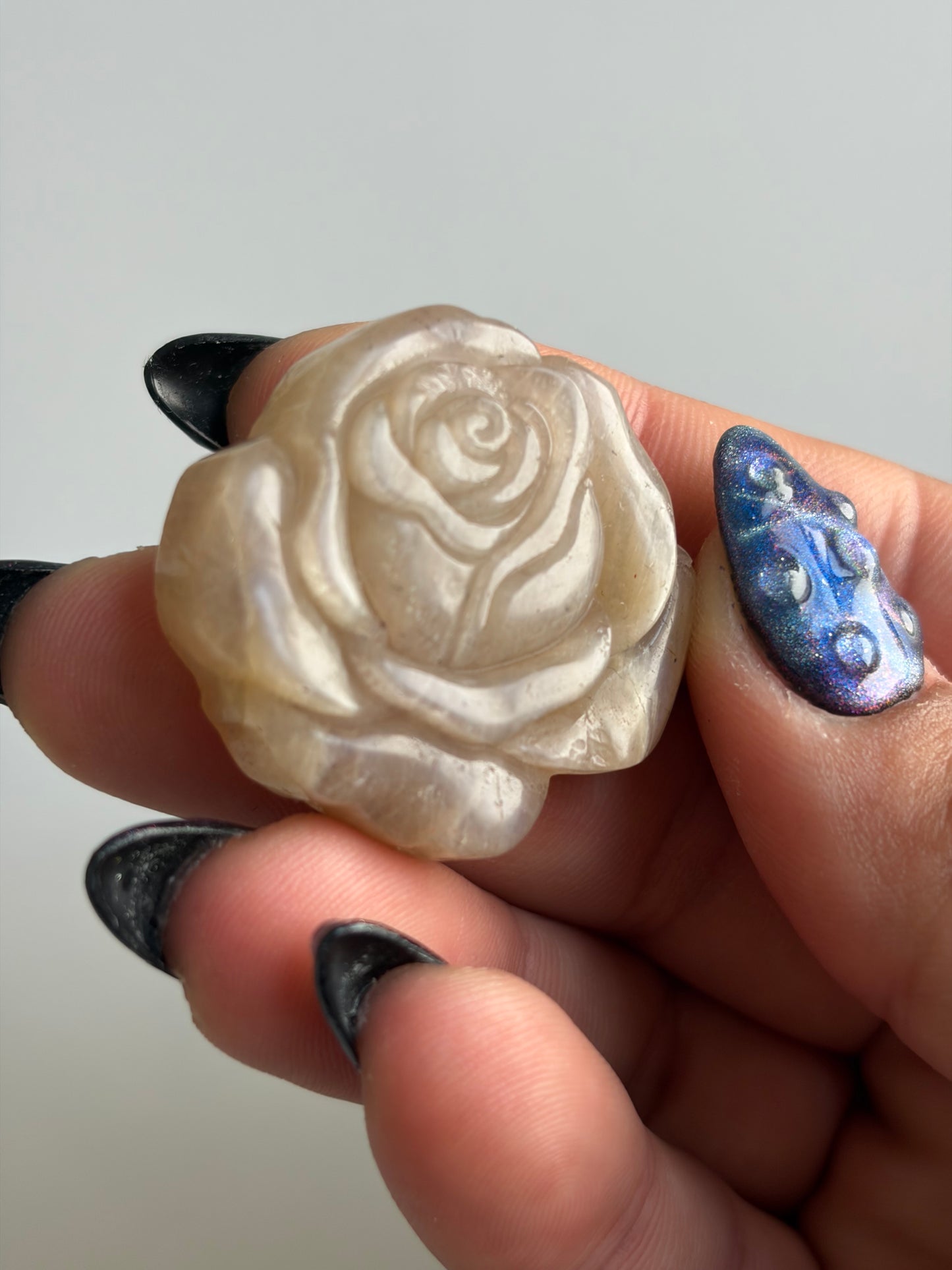 Peach Moonstone Rose Carving - Choose Your Own