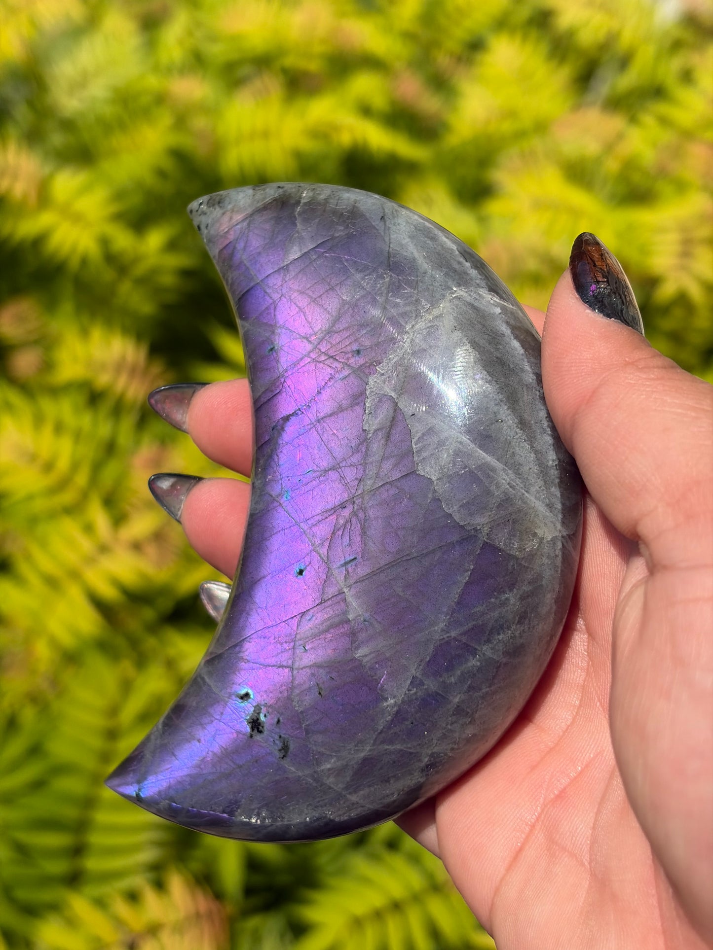 Labradorite Moon Carving - Madagascar