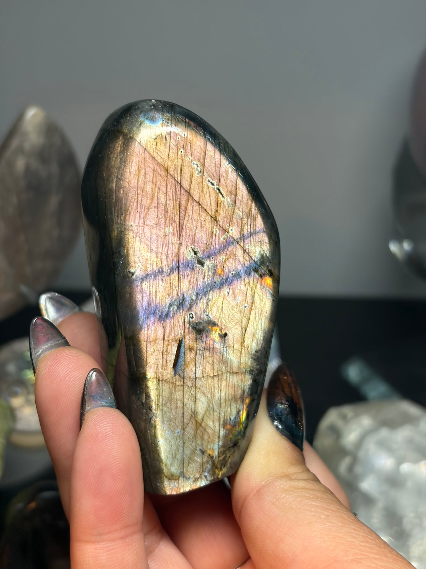 Labradorite Freeform w/ Silver and Purple Flash from Madagascar