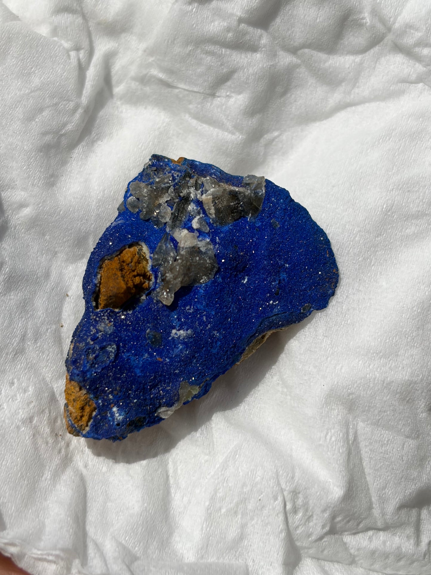 Azurite with Calcite from the DR of Congo