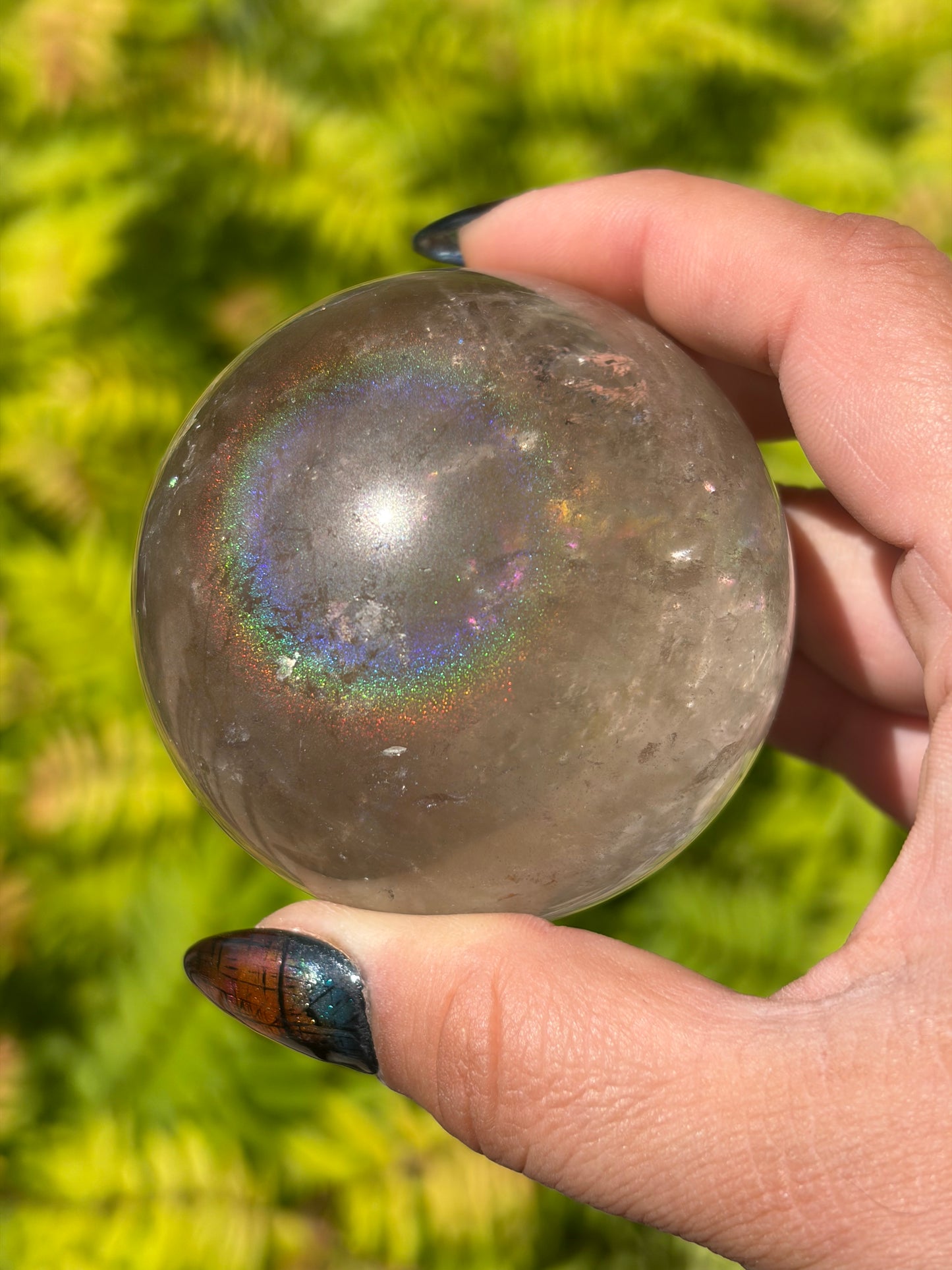 Aura Smokey Quartz Sphere