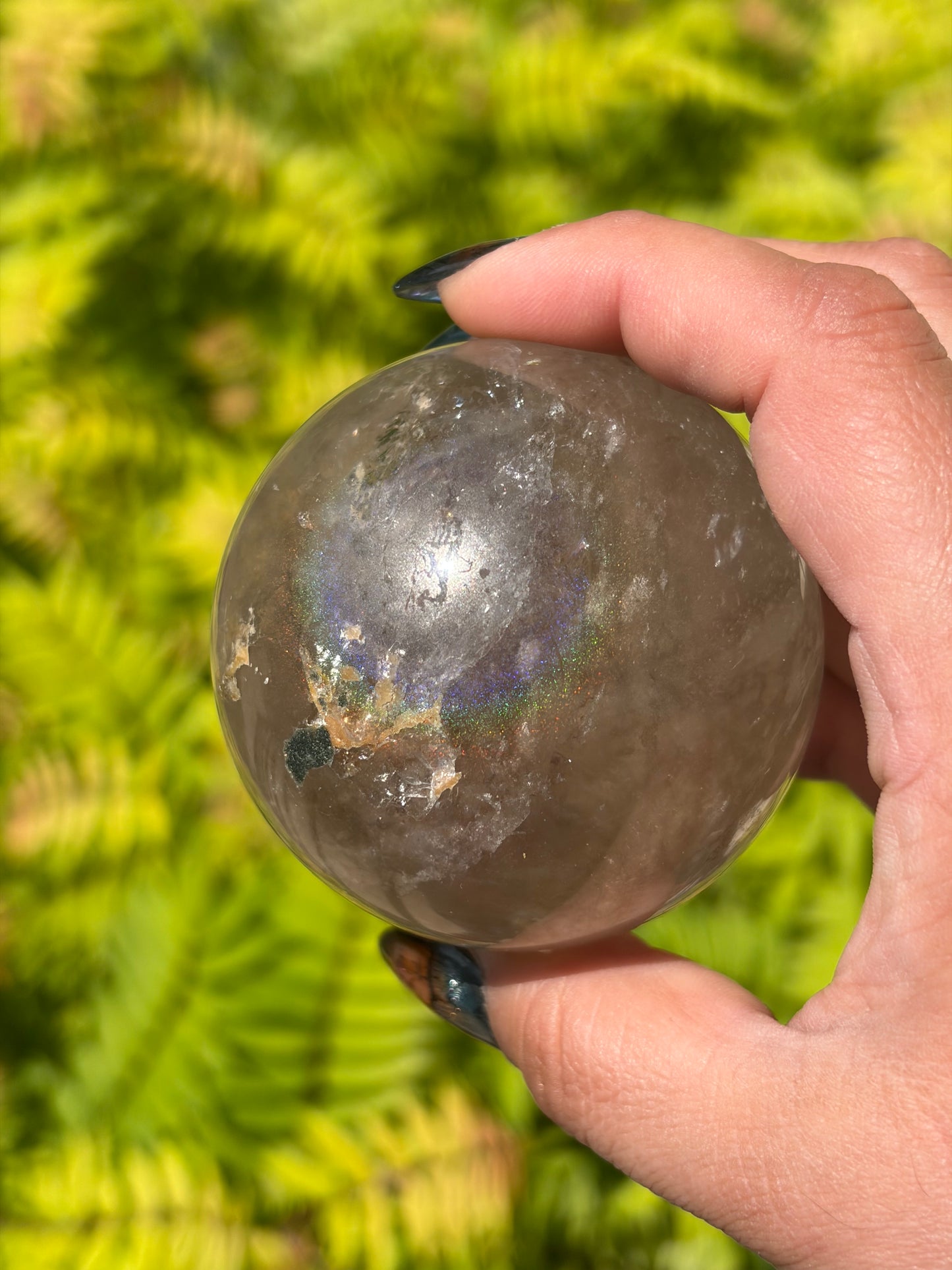 Aura Smokey Quartz Sphere