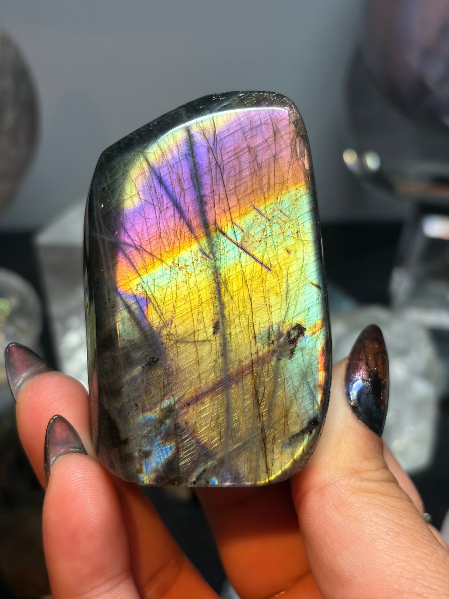 Labradorite Freeform w/ Rainbow Split Flash from Madagascar