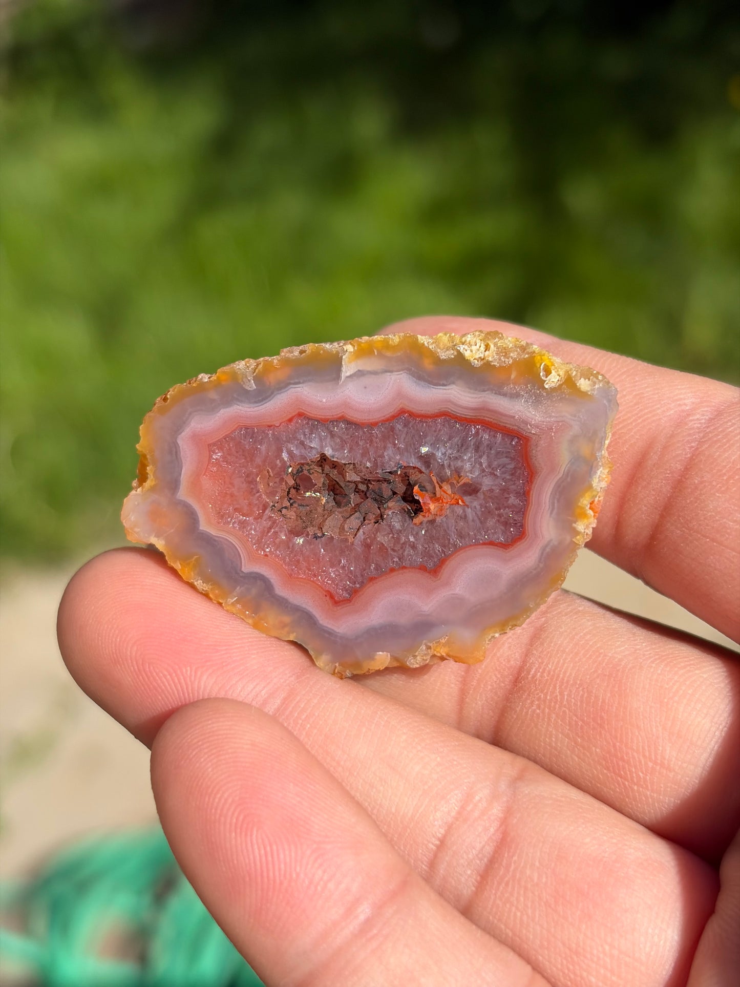 Red and Pink Laguna Agate w/ Quartz Cave