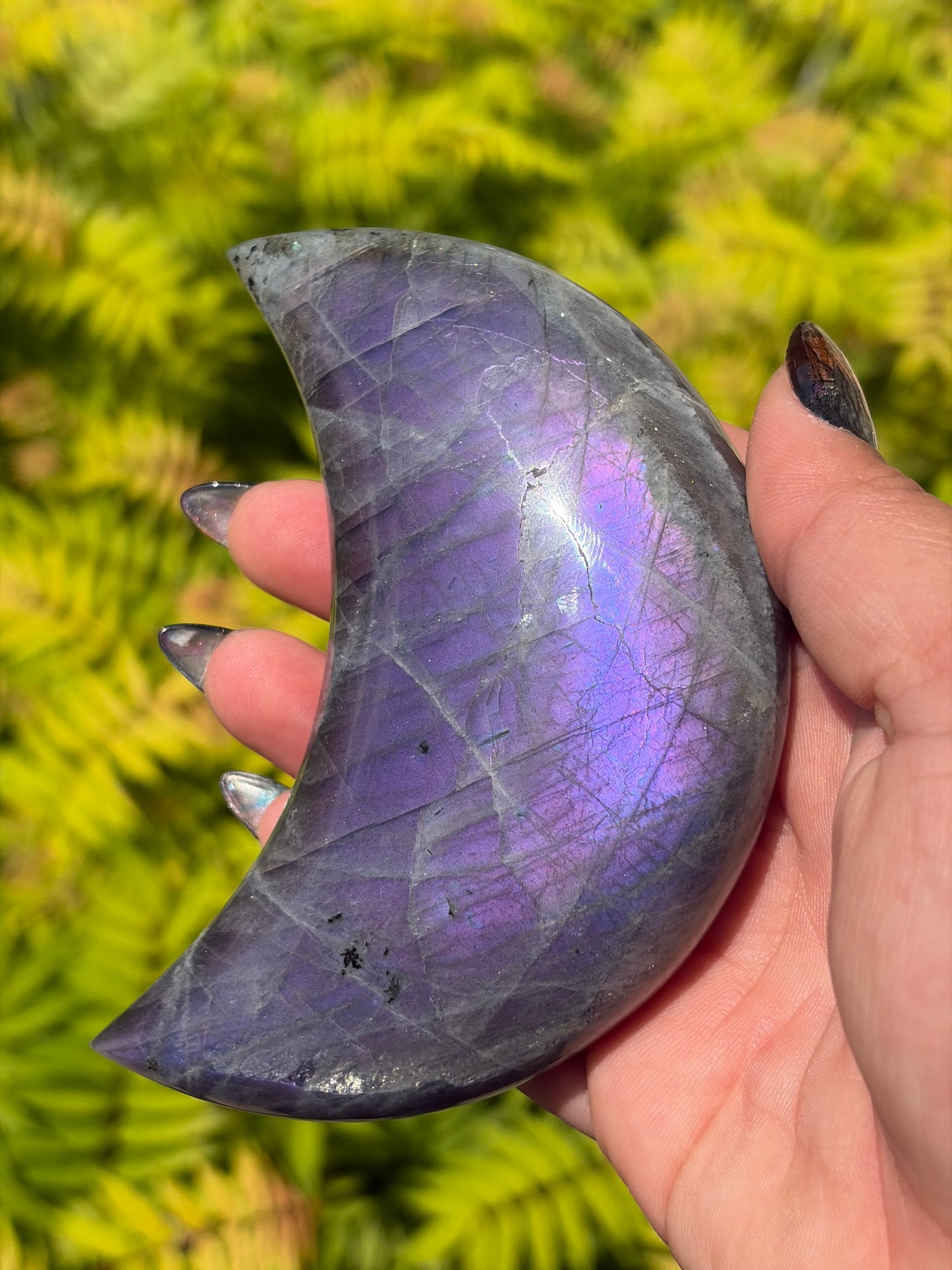 Labradorite Moon Carving - Madagascar