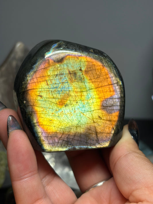 Labradorite Freeform w/ Funky Rainbow Flash from Madagascar