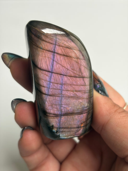 Labradorite Freeform w/ Pink and Purple Flash from Madagascar
