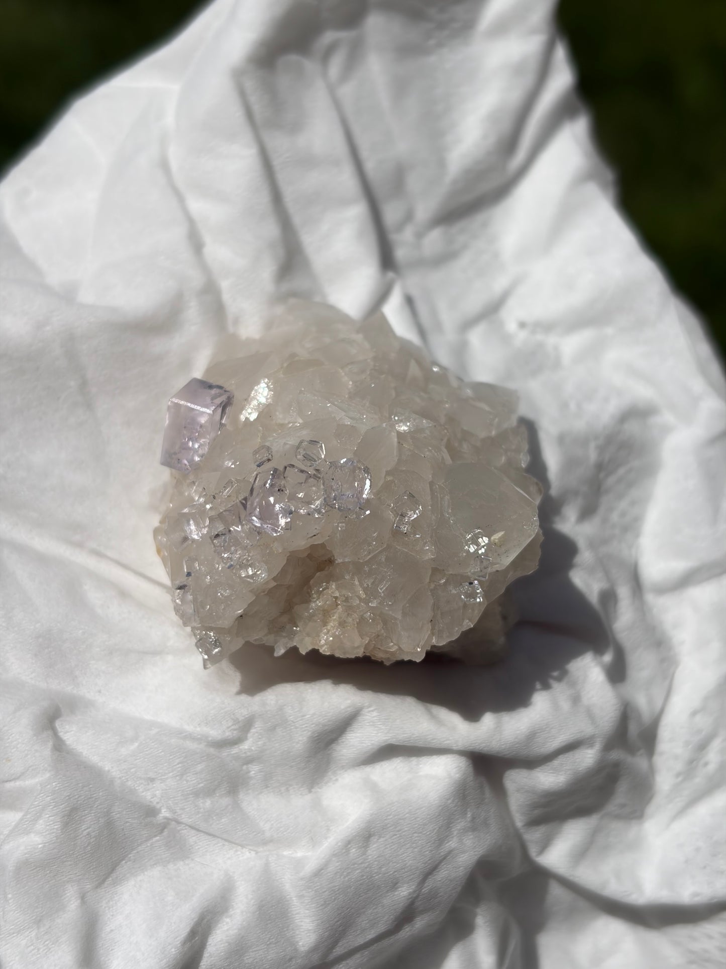 Fluorite with Calcite From the Emilio Mine in Spain