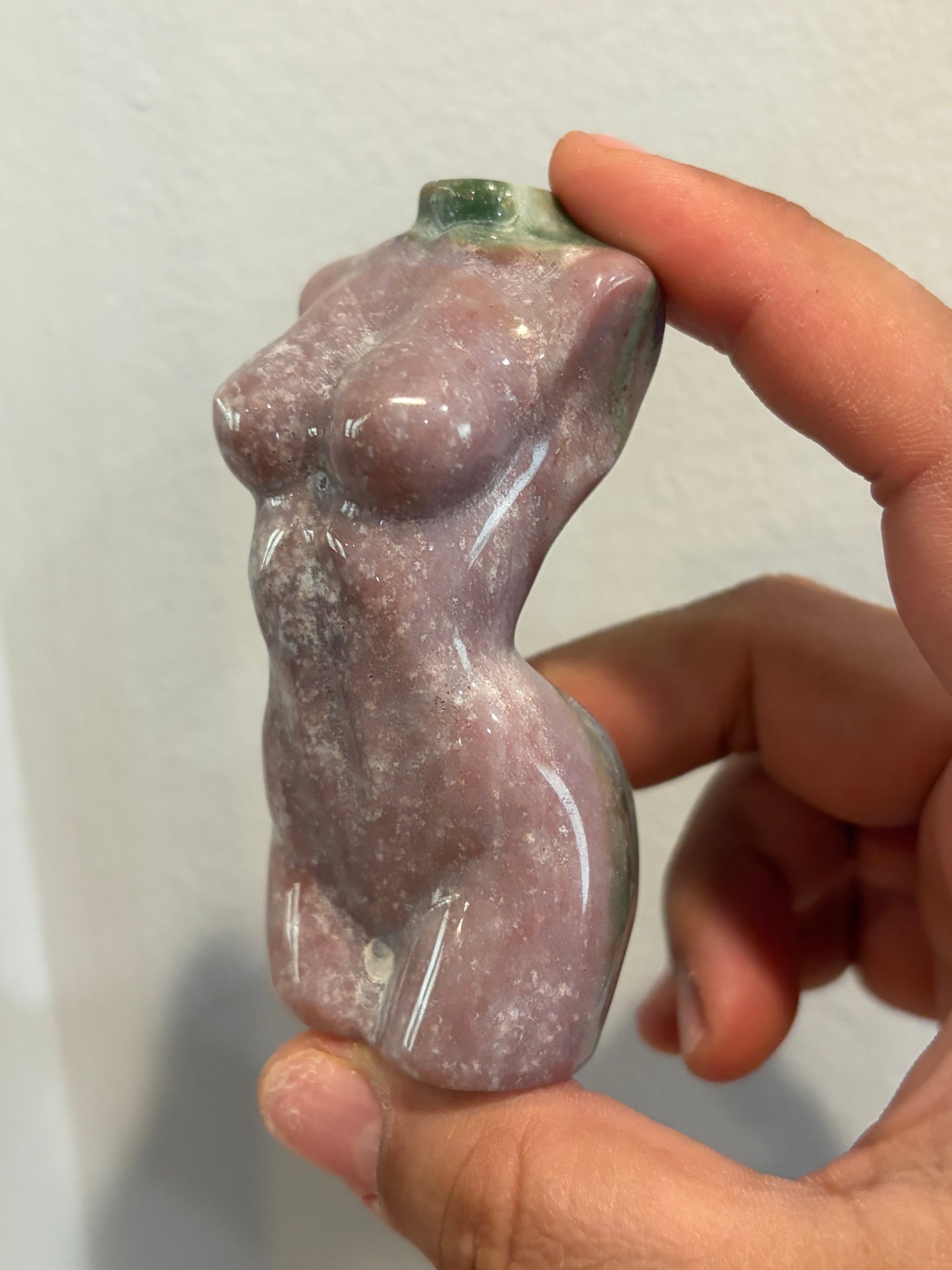 Sea Jasper Goddess Body Carving
