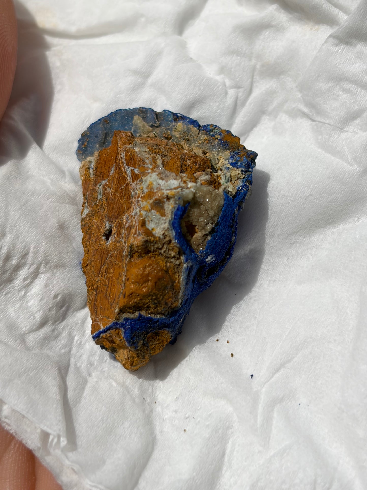 Azurite with Calcite from the DR of Congo