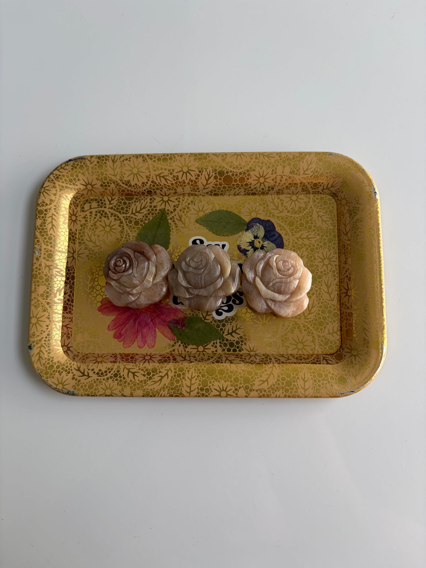 Peach Moonstone Rose Carving - Choose Your Own