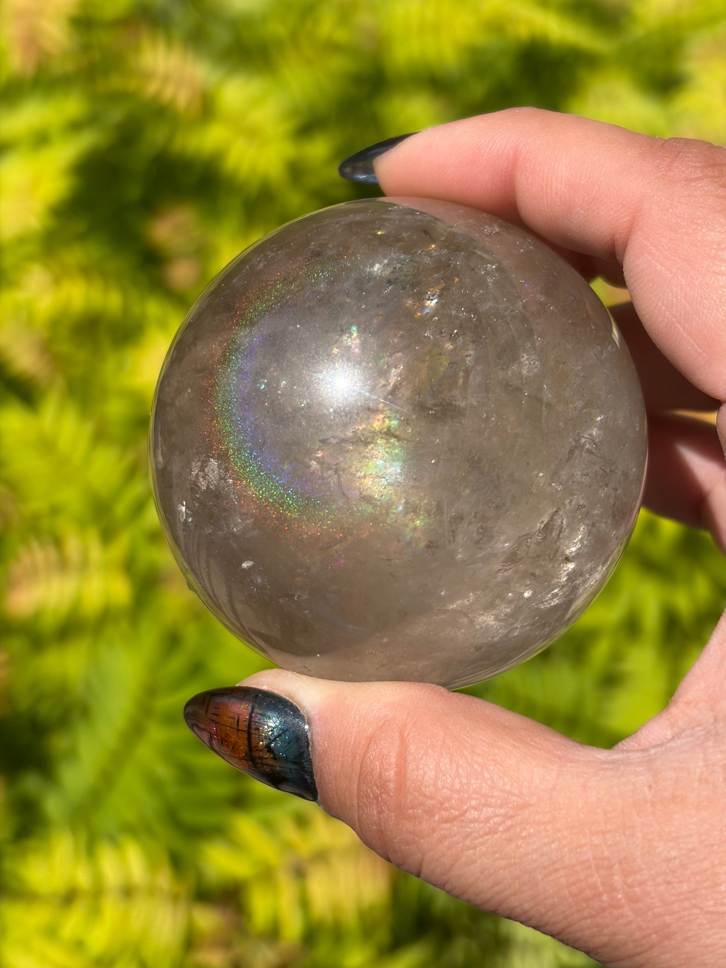 Aura Smokey Quartz Sphere