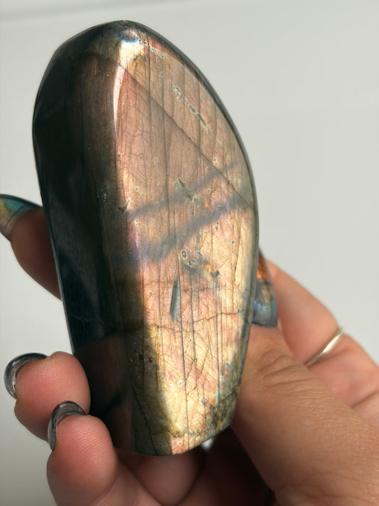 Labradorite Freeform w/ Silver and Purple Flash from Madagascar