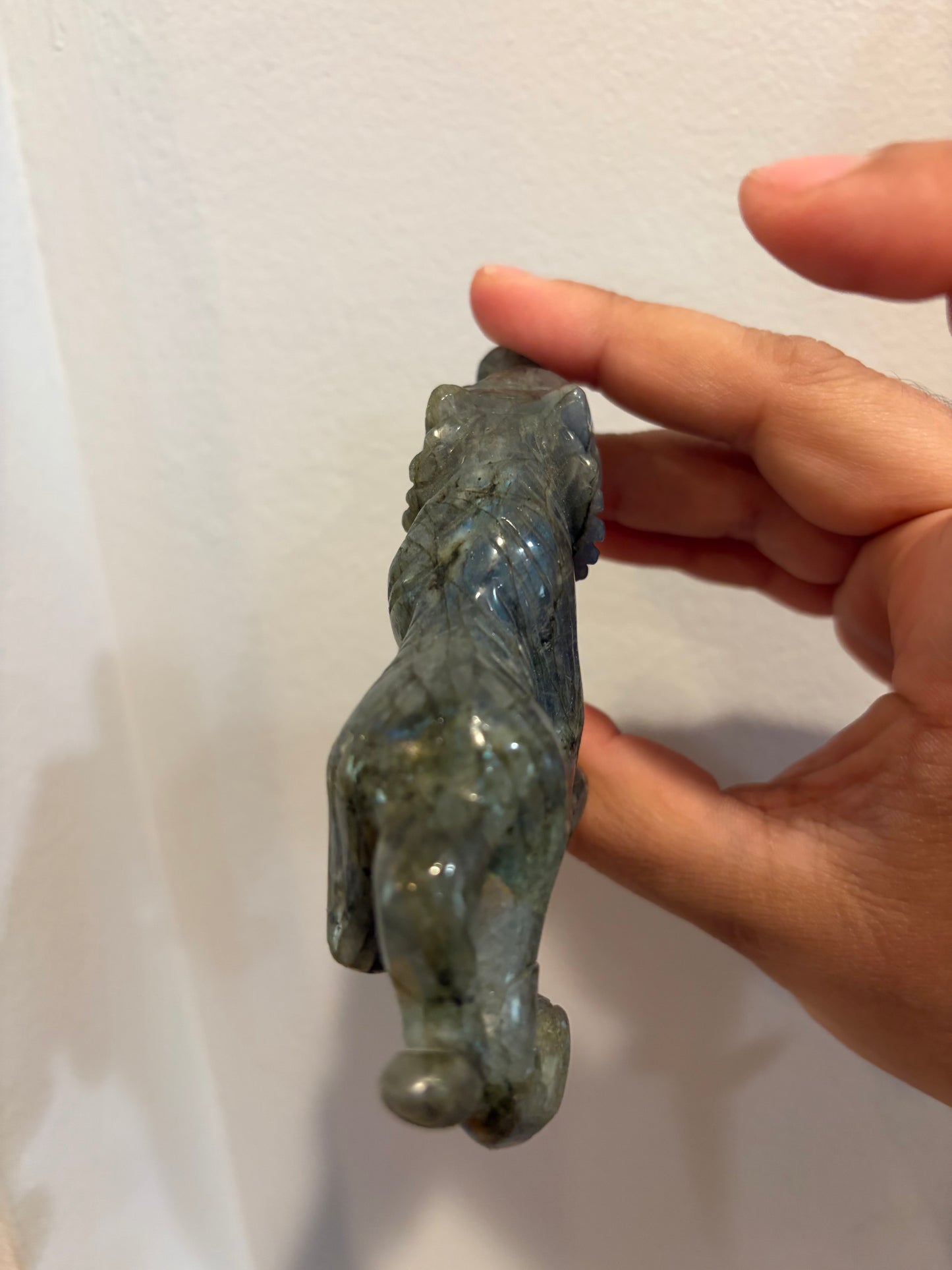 Labradorite Tiger Carving