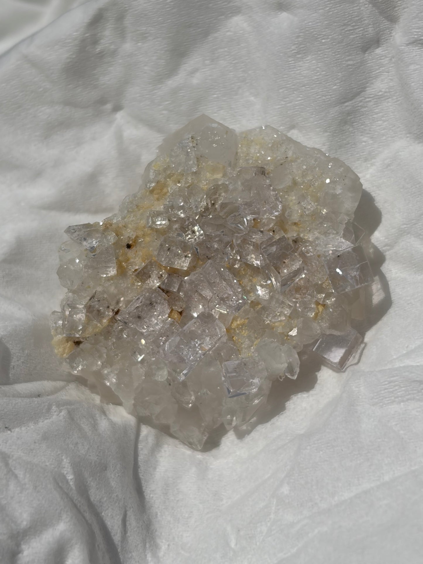 Fluorite with Calcite From the Emilio Mine in Spain