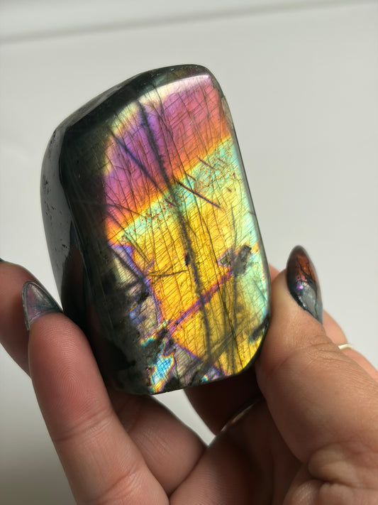 Labradorite Freeform w/ Rainbow Split Flash from Madagascar