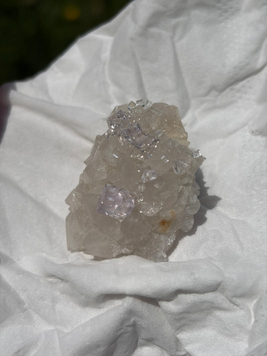 Fluorite with Calcite From the Emilio Mine in Spain