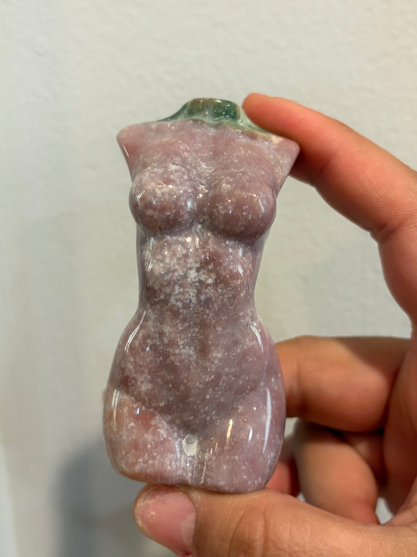 Sea Jasper Goddess Body Carving