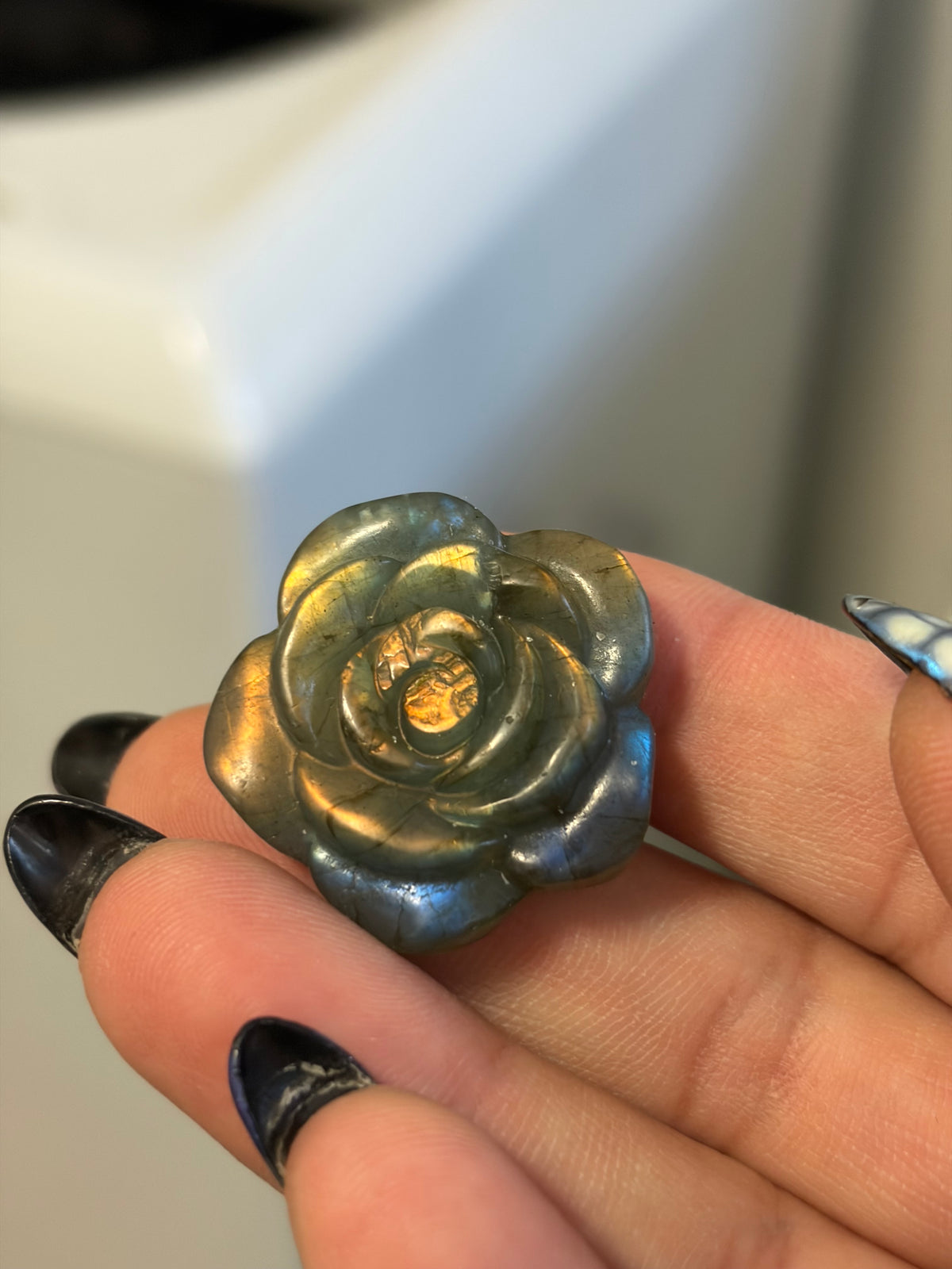 Labradorite 3D Rose Carving - Choose Your Own