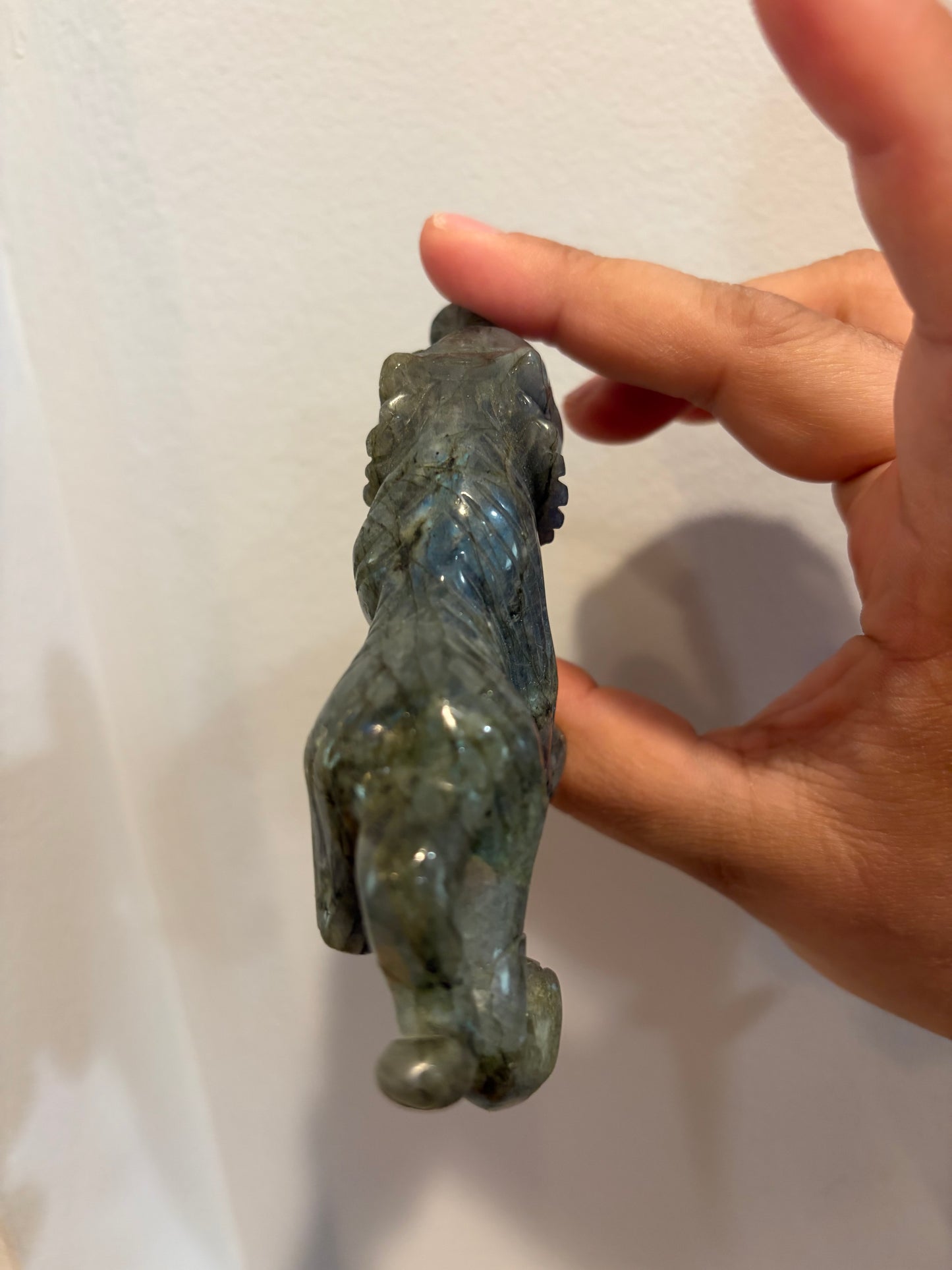 Labradorite Tiger Carving