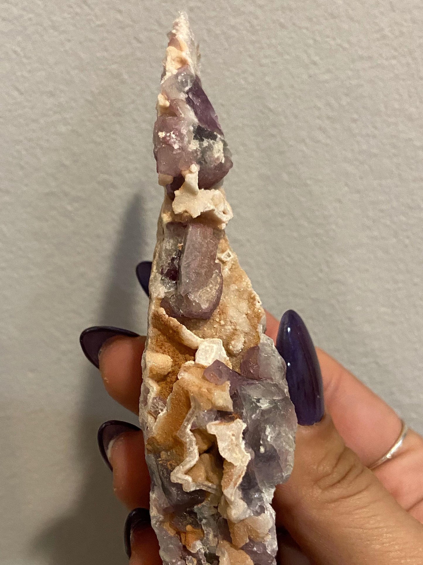 Fluorite on Quartz Epimorph