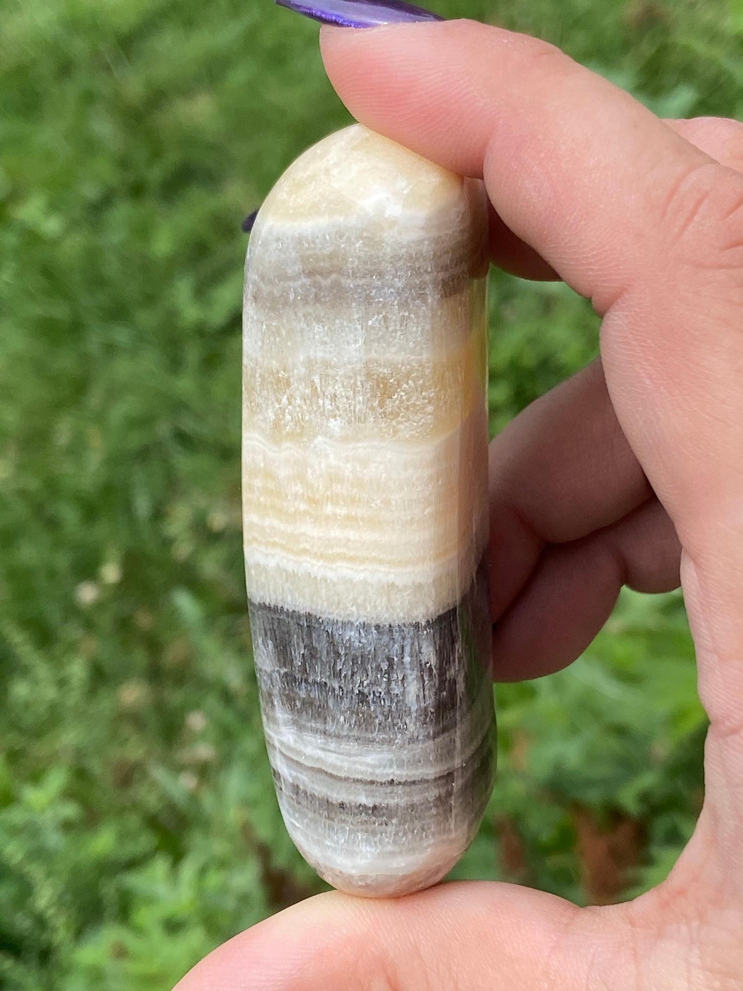 Orange Zebra Calcite Freeform: Hand-Carved Crystal, Mexico