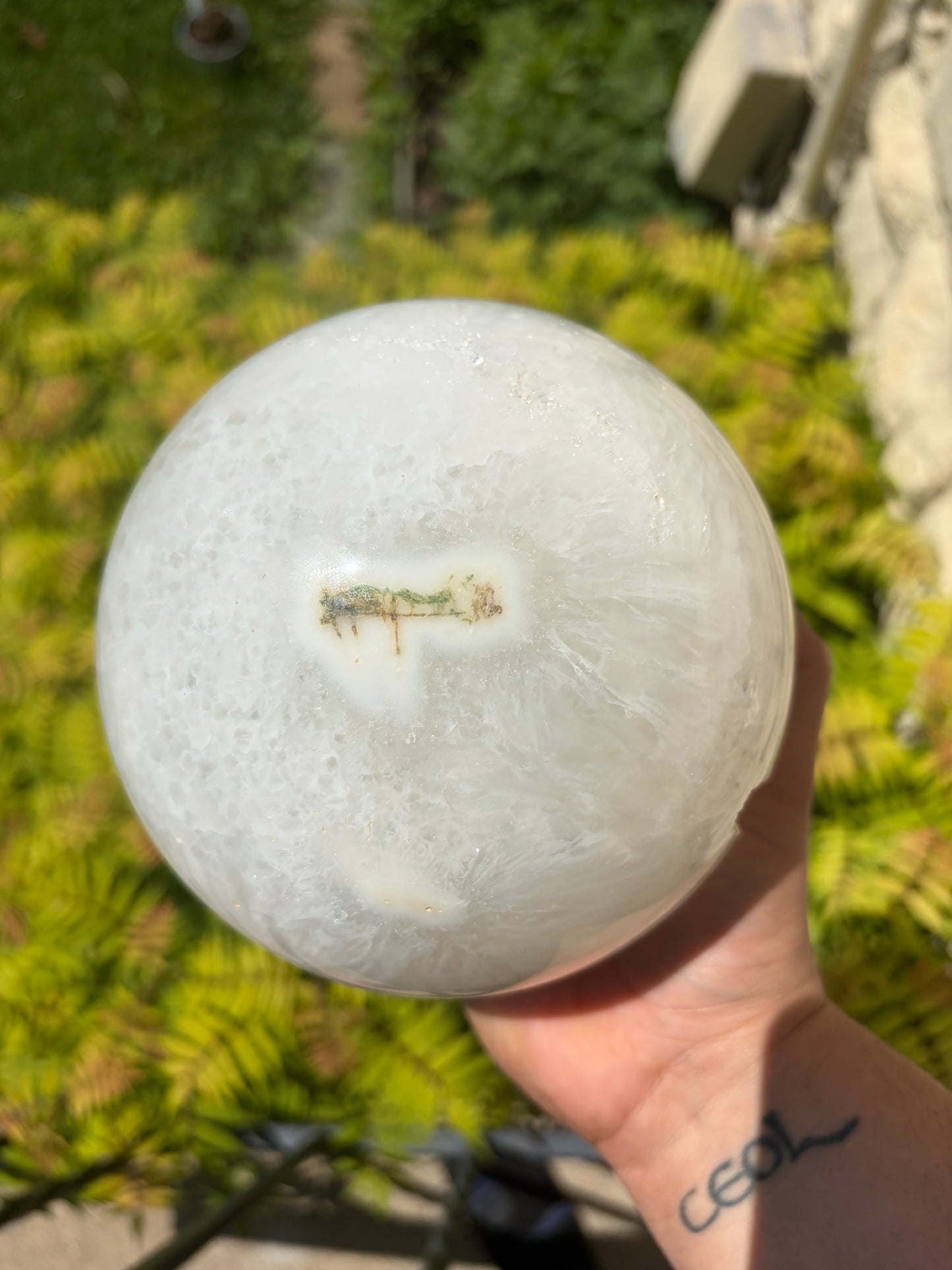 Statement XXL Quartz Sphere with Cave, 10+ lbs