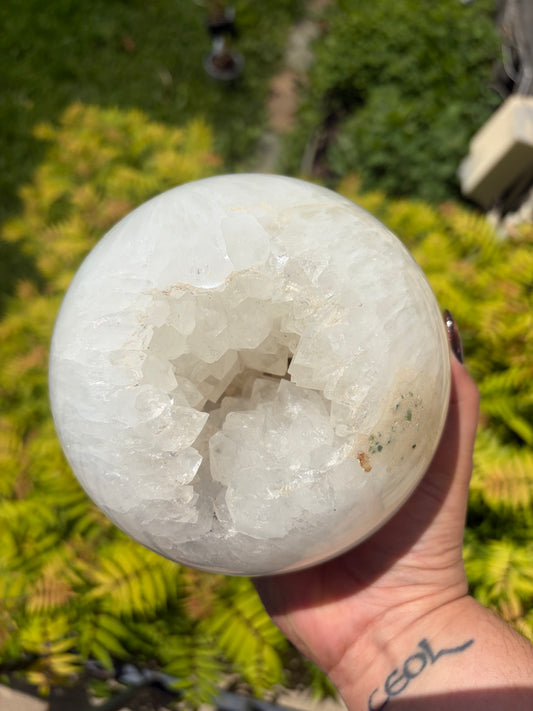 Statement XXL Quartz Sphere with Cave, 8+ lbs
