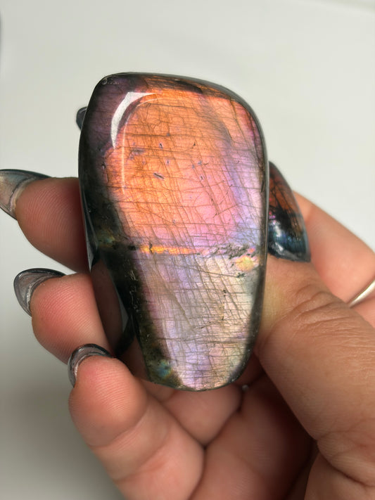 Labradorite Freeform w/ Sunset and Silver Flash from Madagascar