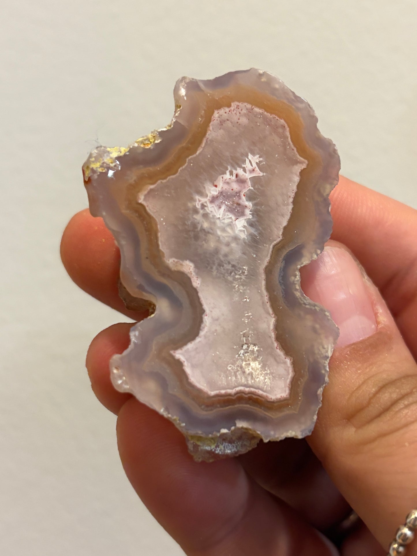 Pink and Yellow Druzy Laguna Agate