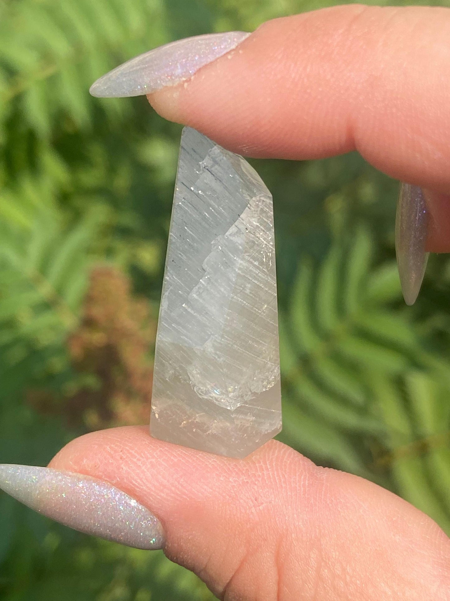 Blue Amphibole in Quartz Freeform - Mini