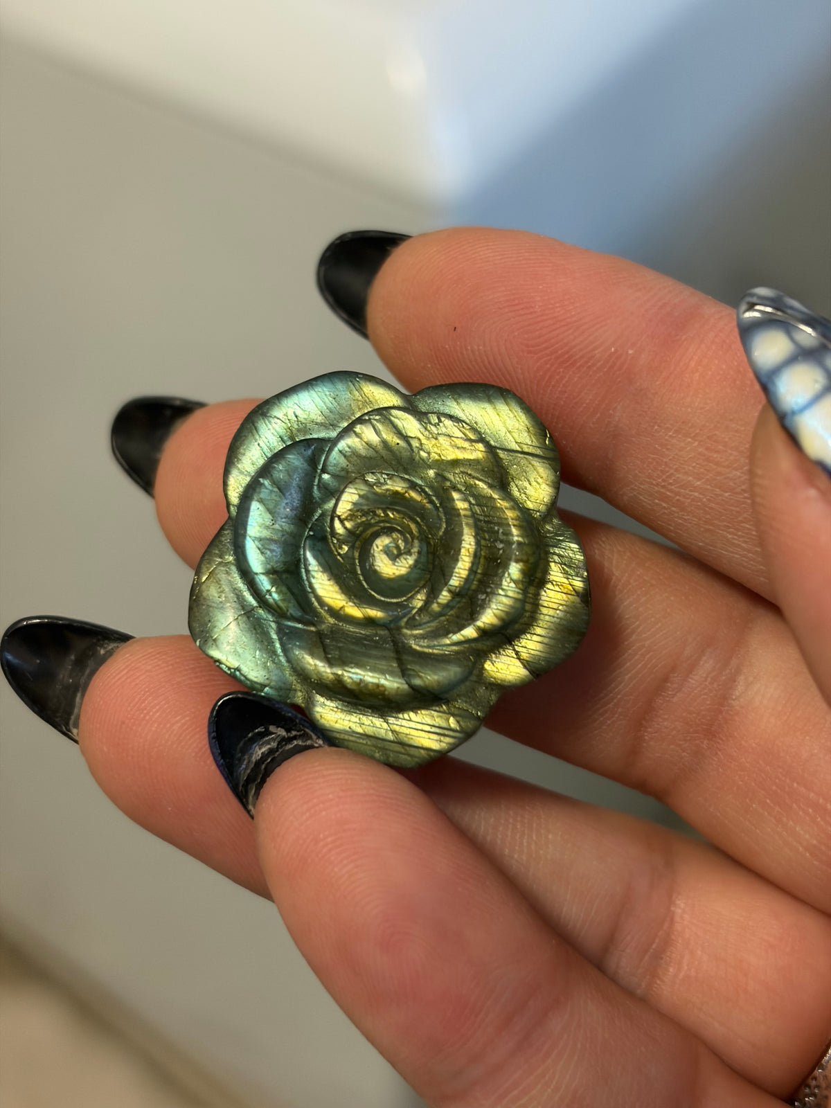Labradorite 3D Rose Carving - Choose Your Own