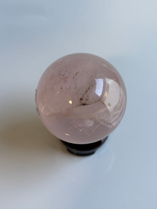 Dendritic 12-Ray Star Rose Quartz Sphere