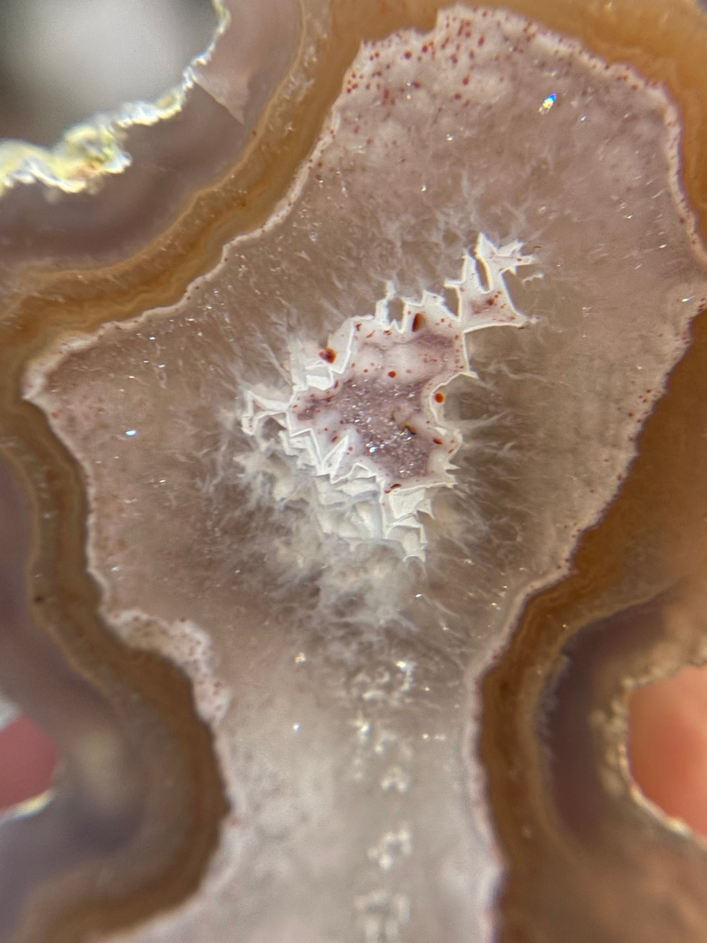 Pink and Yellow Druzy Laguna Agate