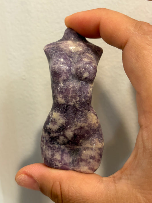 Lepidolite Goddess Body Carving