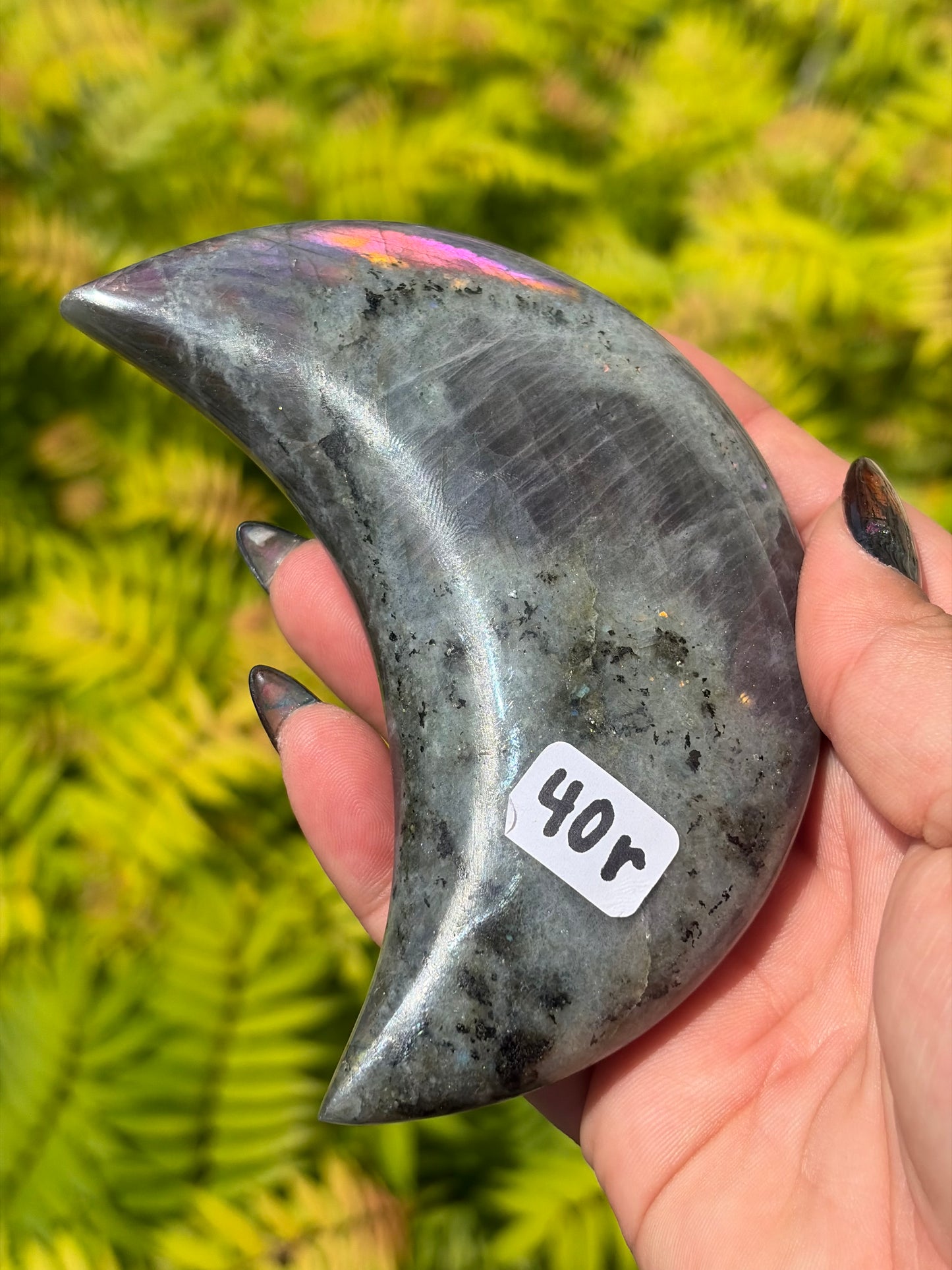 Labradorite Moon Carving - Madagascar