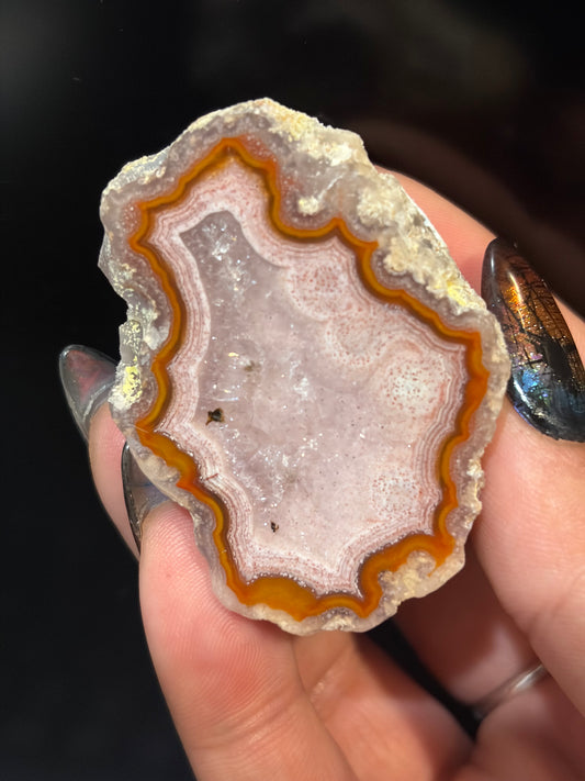 Pink and Red Laguna Agate w/ Quartz Middle