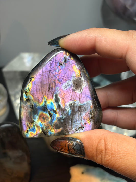 Labradorite Freeform w/ Purple and Silver Flash from Madagascar