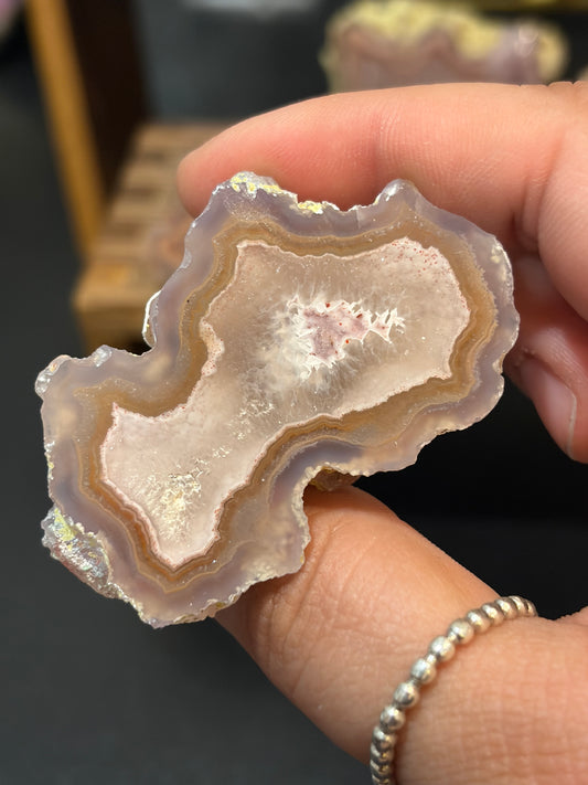 Pink and Yellow Druzy Laguna Agate