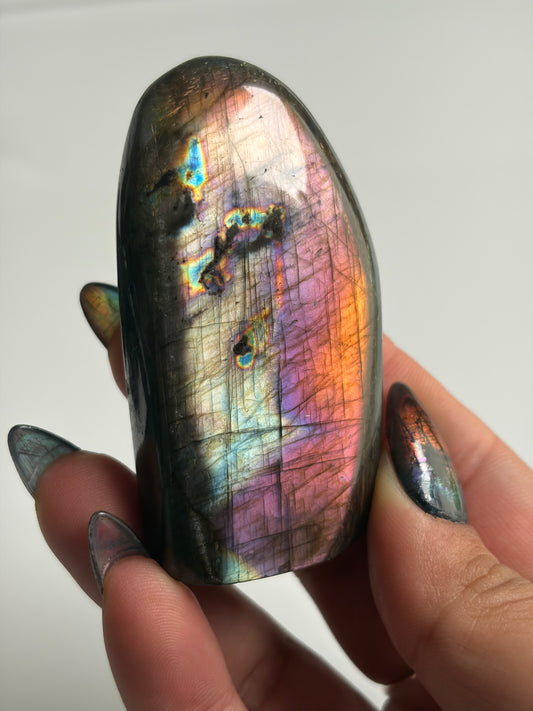 Labradorite Freeform w/ Silver and Sunset Flash from Madagascar - DISCOUNTED