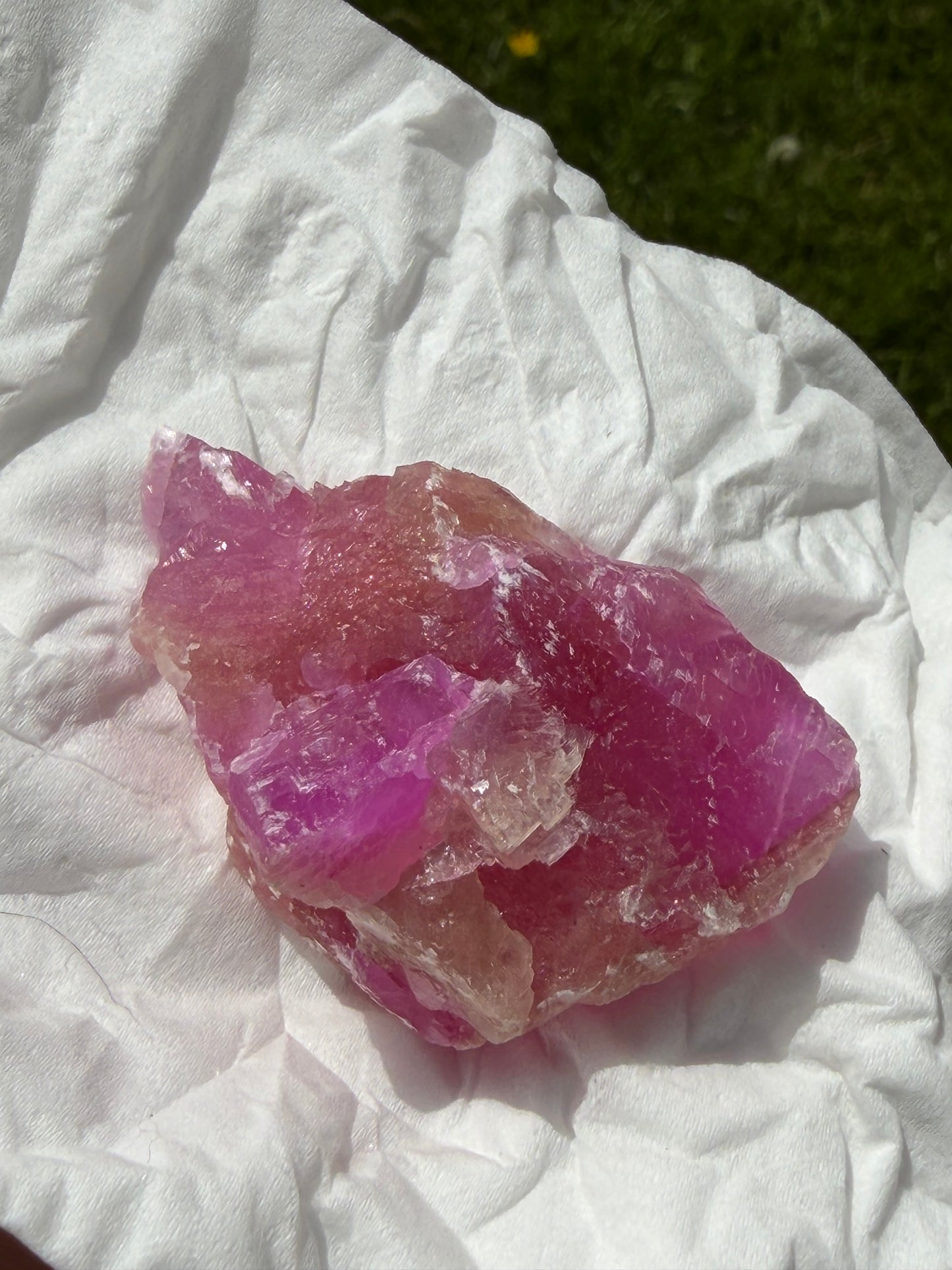 Cobaltoan Calcite - Cluster, from the DR of Congo, HOT pink