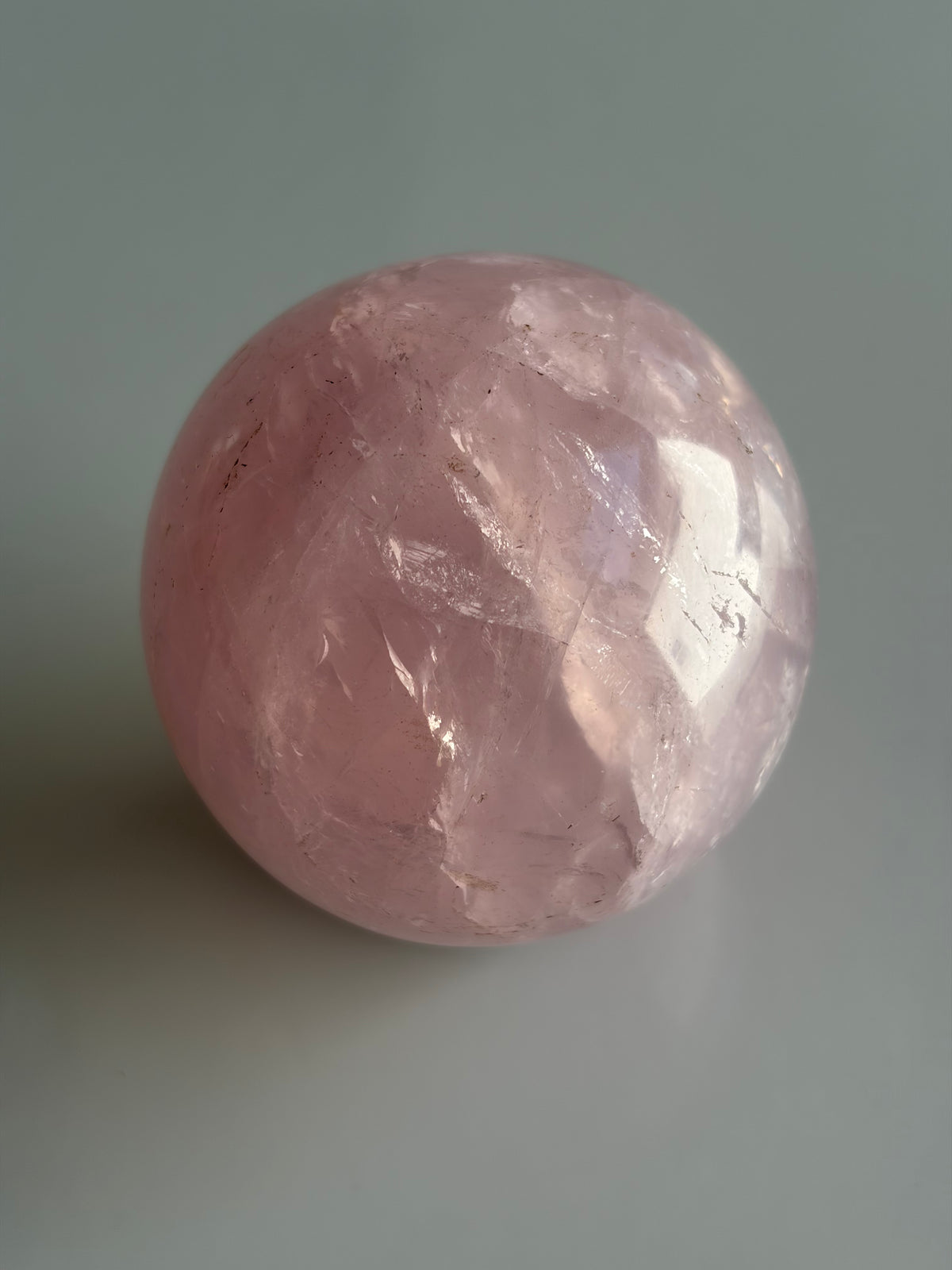 Pretty Pink Star Rose Quartz Sphere