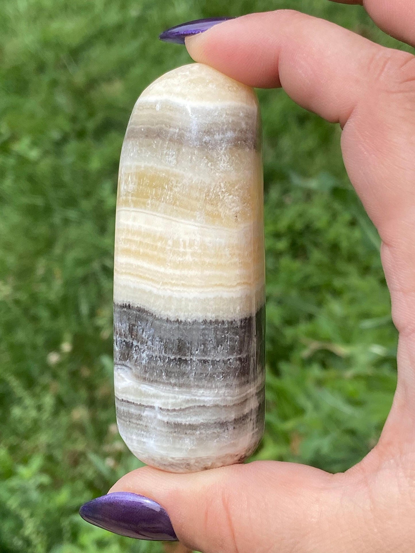 Orange Zebra Calcite Freeform: Hand-Carved Crystal, Mexico